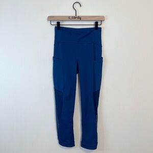 Lululemon Sole Training Crop Mesh Leggings Blue